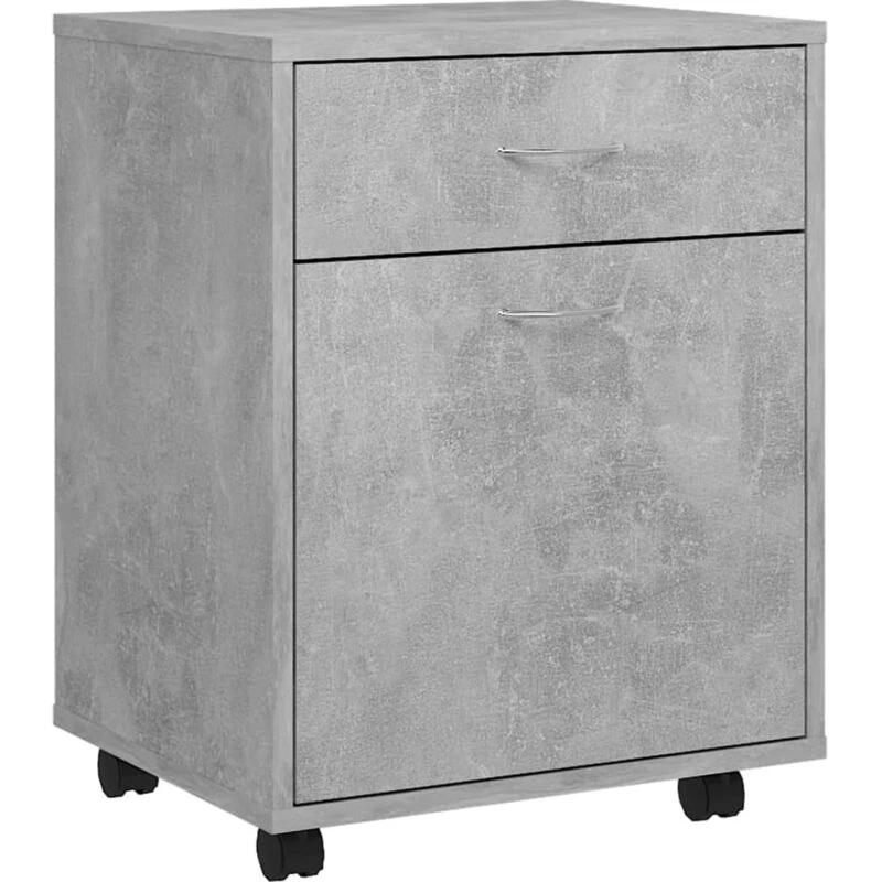 Image of VIDAXL Rolling Cabinet Concrete Grey 45x38x54cm Engineered Wood Vidaxl 8720286609828