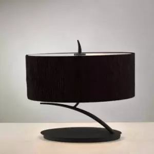 Image of Eve Table Lamp 2 Bulbs E27 Small, anthracite with oval Black lampshade