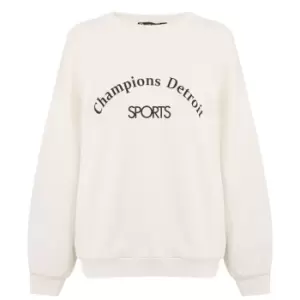 Image of I Saw It First Champions Oversized Jumper - Beige