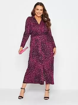 Image of Yours Pink And Orange Paisley Print Blazer Dress, Purple, Size 22-24, Women