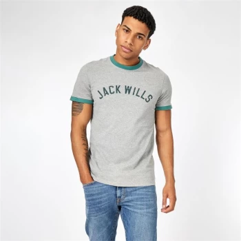 Image of Jack Wills Cremorne Ringer T-Shirt - Grey Marl
