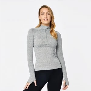 Image of USA Pro Cut Out Zip Top Ladies - Grey Marl