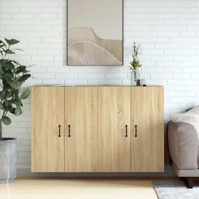 Image of VIDAXL Wall Mounted Cabinets 2 pcs Sonoma Oak Engineered Wood vidaXL 8720845473051