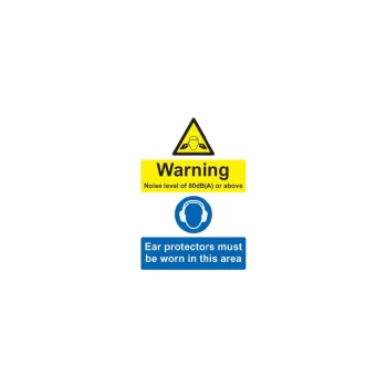 Image of Noise Level of 80DB Or Above Rigid PVC Warning Sign - 148 X 210MM