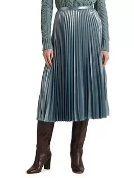 Image of Lauren by Ralph Lauren Suzu Pleated Skirt, Blue, Size 12, Women