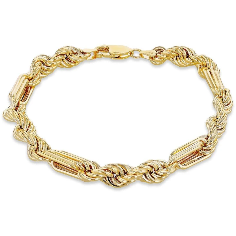 Image of Be You 9ct Gold Chunky Figaro Rope Bracelet Yellow Gold female 8.25in