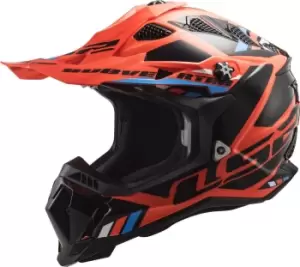 Image of LS2 MX700 Subverter Evo Stomp Motocross Helmet, black-orange, Size S, black-orange, Size S