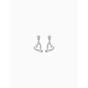 Image of One Love Silver Metal Earrings