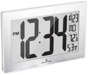 Image of Marathon Clock Atomic Self Setting Self Adjusting Wall With Stand & 8 timezones White