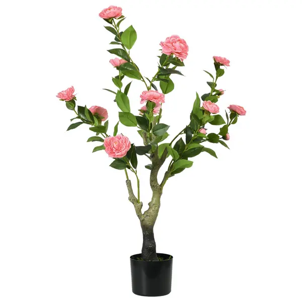 Image of Decorative Artificial Plant Camellia Indoor Outdoor Potted Fake Flower