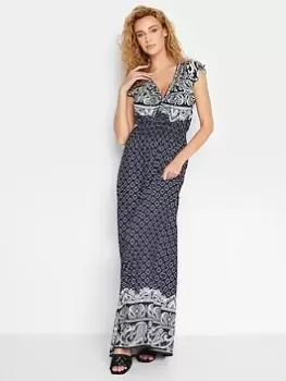 Image of Long Tall Sally Long Tall Sally Navy Bardot Maxi Dress, Blue, Size 24, Women