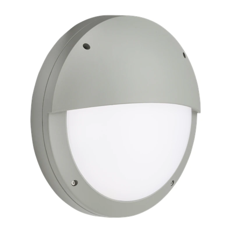Image of KnightsBridge 230V IP65 18W LED Eyelid Bulkhead CCT with Microwave Sensor Grey 16389AWUK Grey