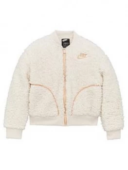 Image of Nike Girls Nsw Sherpa Shine Full Zip Bomber Jacket - Multi