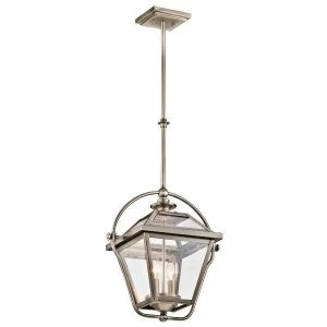 Image of 2 Light Ceiling Lantern Pendant Antique Pewter, E14