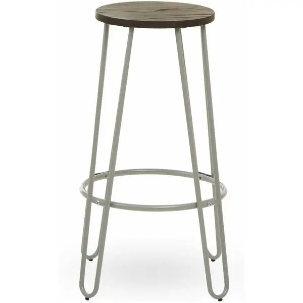 Image of Premier Housewares District Grey Finish Metal Frame Bar Stool - Premier Housewares 2406627