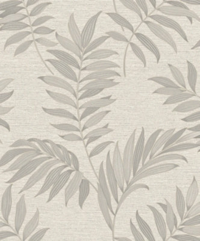 Image of Rasch Sumatra Palm Leaf Grey Wallpaper