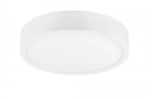 Image of LED 22.5cm Round, Surface Mounted Downlight, 24W, 4000K, 2160lm, Matt White, Frosted Acrylic