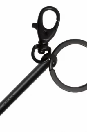 Image of Hugo Boss Pens Black Ion-plated Steel Key Ring Essential Matte Black HAK746A