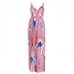 Image of Little Mistress Elva Floral Pleated Maxi Dress - MULTI