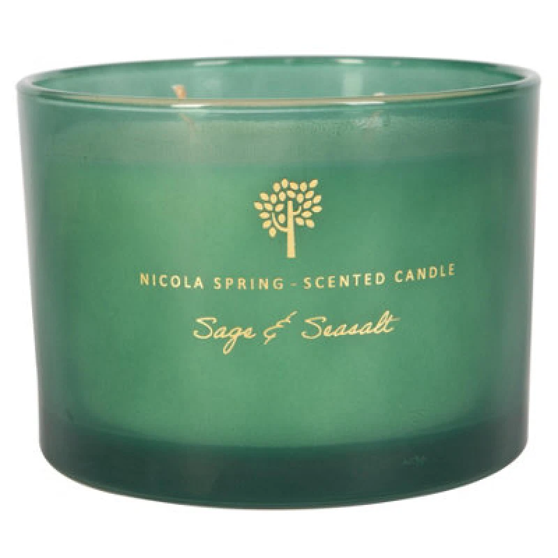 Image of Nicola Spring Soy Wax Scented Candle 350g Sage & Seasalt Green