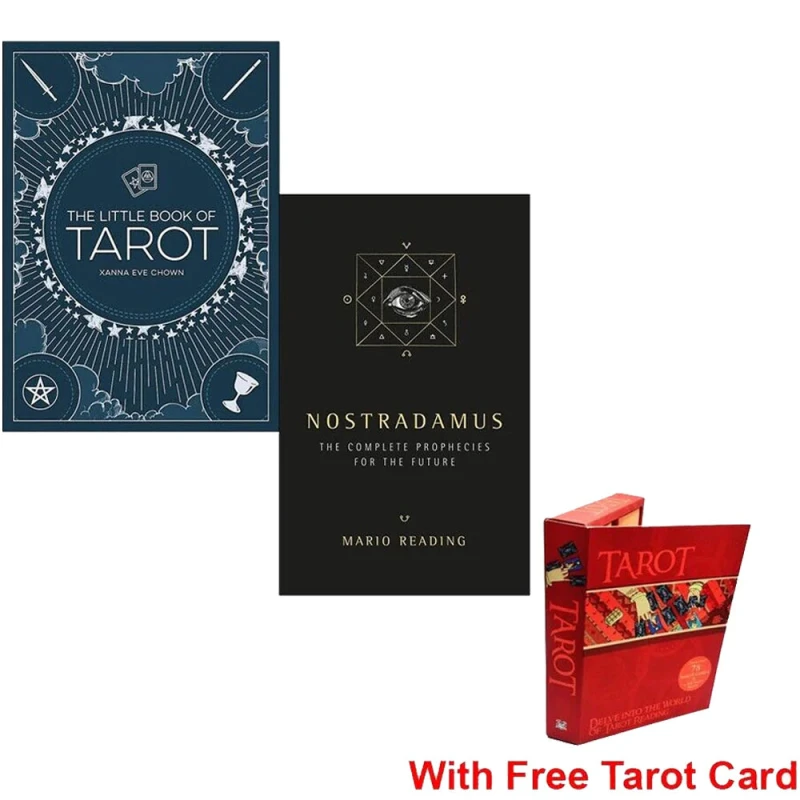 Image of The Little Book of Tarot, Nostradamus Complete Prophecies For The Future 2 Books Collection Set With Free Tarot Card Box Xanna Eve Chown & Mario Readi