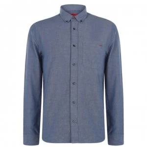 Image of Hugo Boss Ermann Long Sleeve Shirt Medium Blue Size L Men