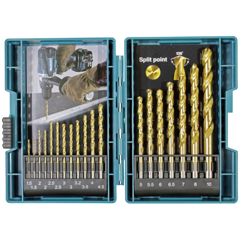 Image of Makita 19 Piece HSS-Tin Drill Bit Set B-67795