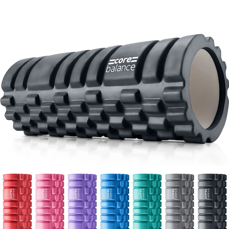 Image of Core Balance Foam Massage Roller Grid Trigger Target Point Gym Fitness Physio Rehab Exercise Black