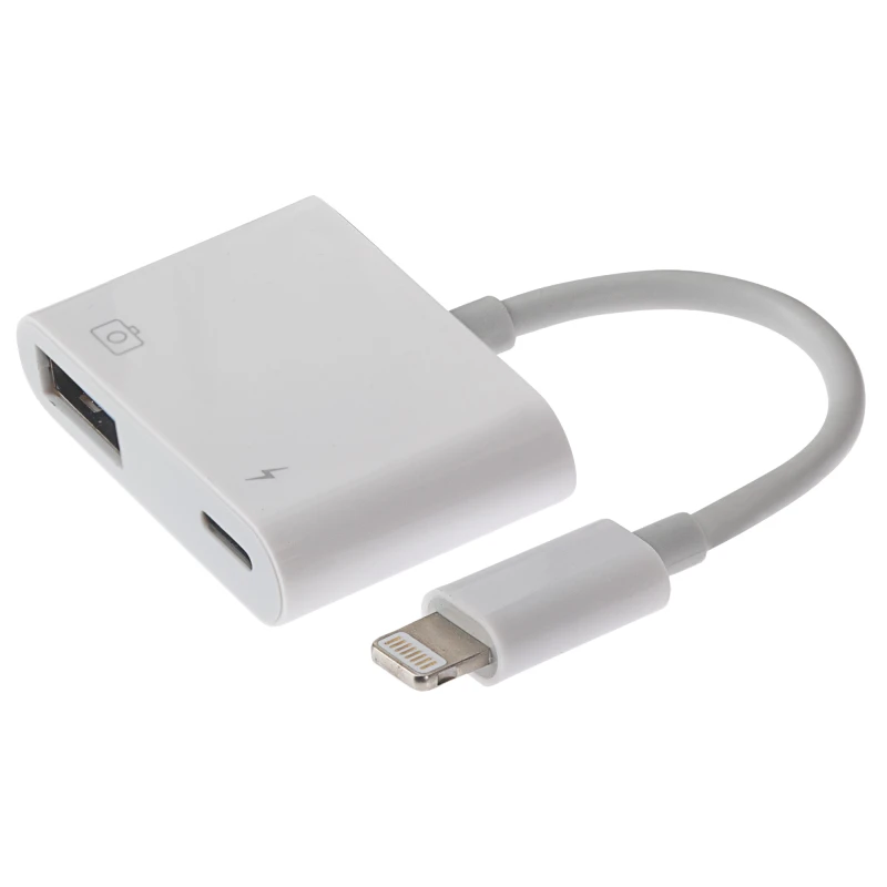 Image of Maplin Maplin Lightning to USB-A / Lightning Charging Port Adapter 056PAM