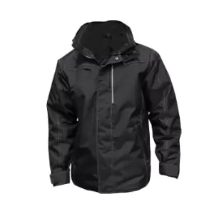 Image of Result Mens Waterproof Denim Textured Rugged Jacket (M) (Black)