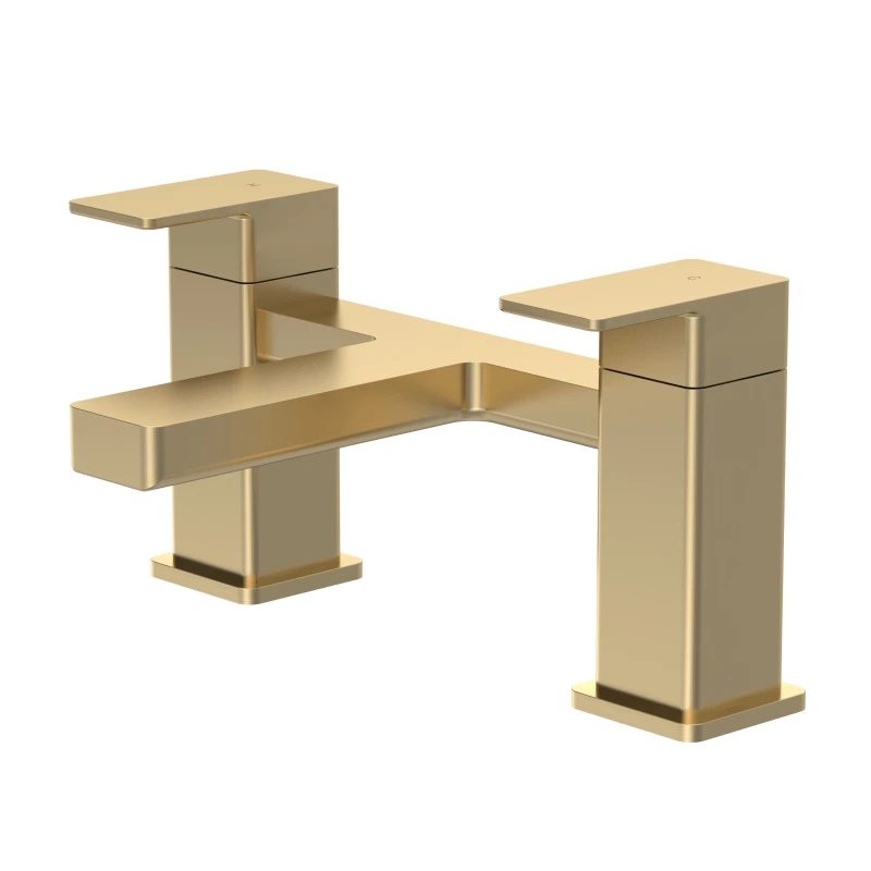 Image of BALTERLEY Square Deck Mounted Bath Filler Tap - Brushed Brass Balterley BTC803