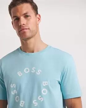 Image of BOSS Light Blue Circle Logo T-Shirt