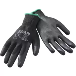 Image of Black Gloves pu Coated Dipped for Dexterity 5 Pairs scaglopu XMS22PUGLOVE - Scan