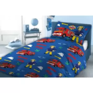 Image of Vicway - Fireman Sam Single Duvet Cover Set, Children's Bedding Sets - Multicoloured