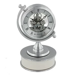 Image of Brushed Metal Compass Style Skeleton Clock