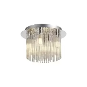 Image of Semi Flush Ceiling Light, 4 x G9, IP44, Polished Chrome, Clear Glass - Luminosa Lighting
