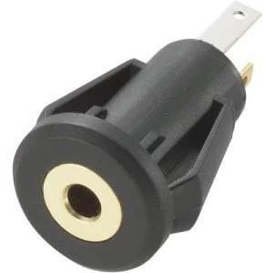 Image of 2.5mm audio jack Socket vertical vertical Number of pins 3 Stereo Black Conrad Components