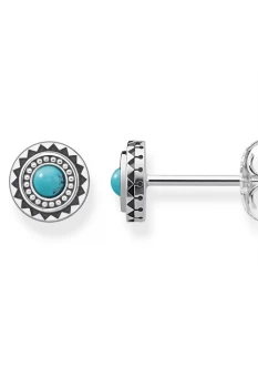 Image of Ladies Thomas Sabo Sterling Silver Glam & Soul Ethno Turquoise Stud Earrings H1960-878-17