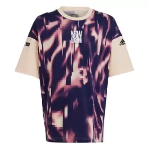 Image of adidas ARKD3 Allover Print T-Shirt Kids - Semi Lucid Fuchsia / Bliss Ora