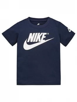 Image of Nike Sportswear Younger Boys Futura T-Shirt - Navy, Size 2-3 Years