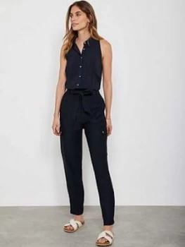 Image of Mint Velvet Mint Velvet Navy Belted Utility Trousers