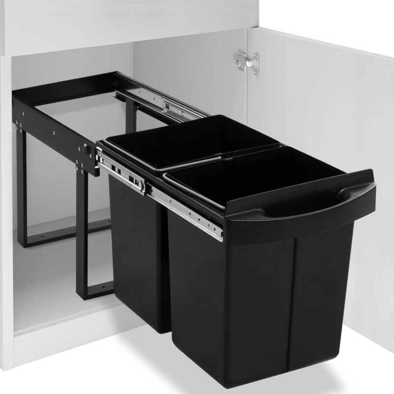 Image of VIDAXL Kitchen Cupboard Pull-out Dustbin Soft-Close 48 l Vidaxl 51181