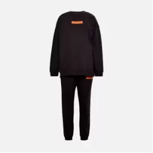 Image of Missguided Sweatshirt and Over Bump Maternity Joggers Co Ord Set - Black