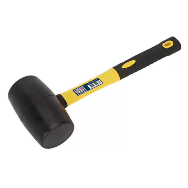 Image of Genuine SEALEY RMB200 Rubber Mallet 2lb Fibreglass Shaft
