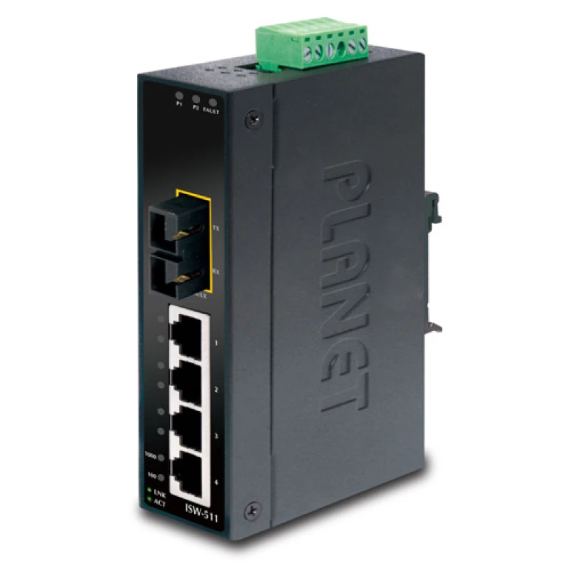 Image of PLANET ISW-511 network switch Unmanaged L2 Fast Ethernet (10/100) Blac
