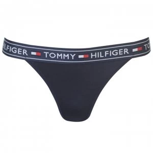 Image of Tommy Bodywear Tommy Logo Stripe Bikini Briefs - Navy