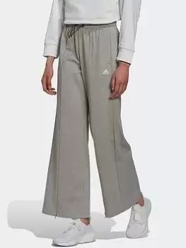 Image of adidas Aeroready Wide-leg High-rise Joggers, Grey Size XS Women