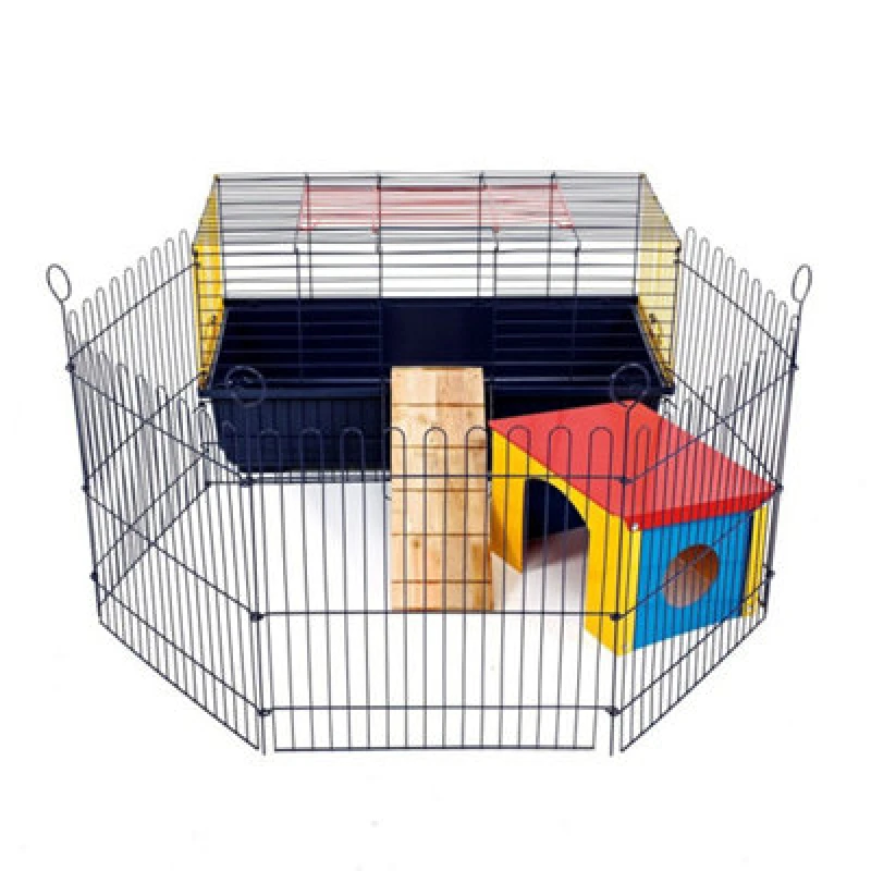 Image of Little Friends Indoor Rabbit 80 Cage With Run: Ideal For Rabbits & Guinea Pigs