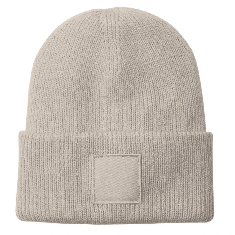 Image of Beechfield Mens Tonal Patch Cuffed Beanie in Natural Natural Male One Size