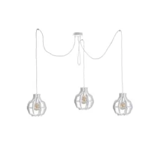 Image of Bento Cluster Pendant Ceiling Light Small White, 3x E27